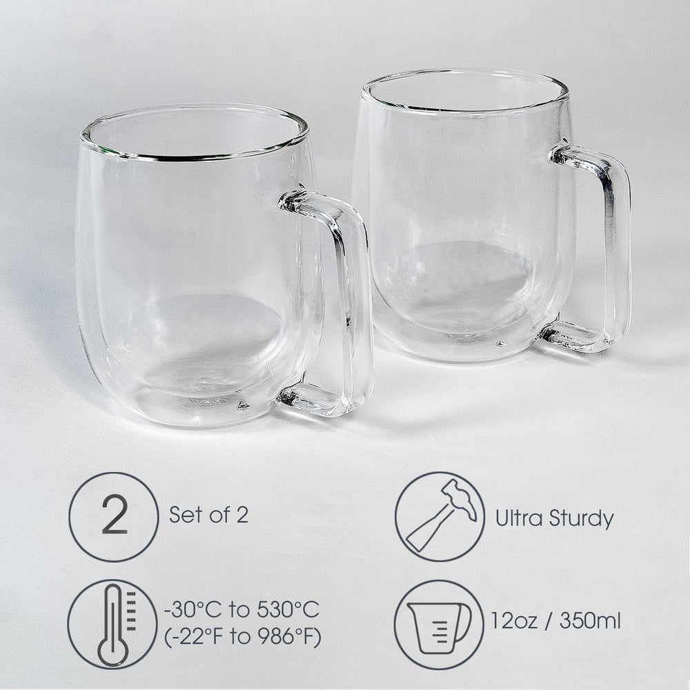 Tasses isothermes en verre à double paroi (2)