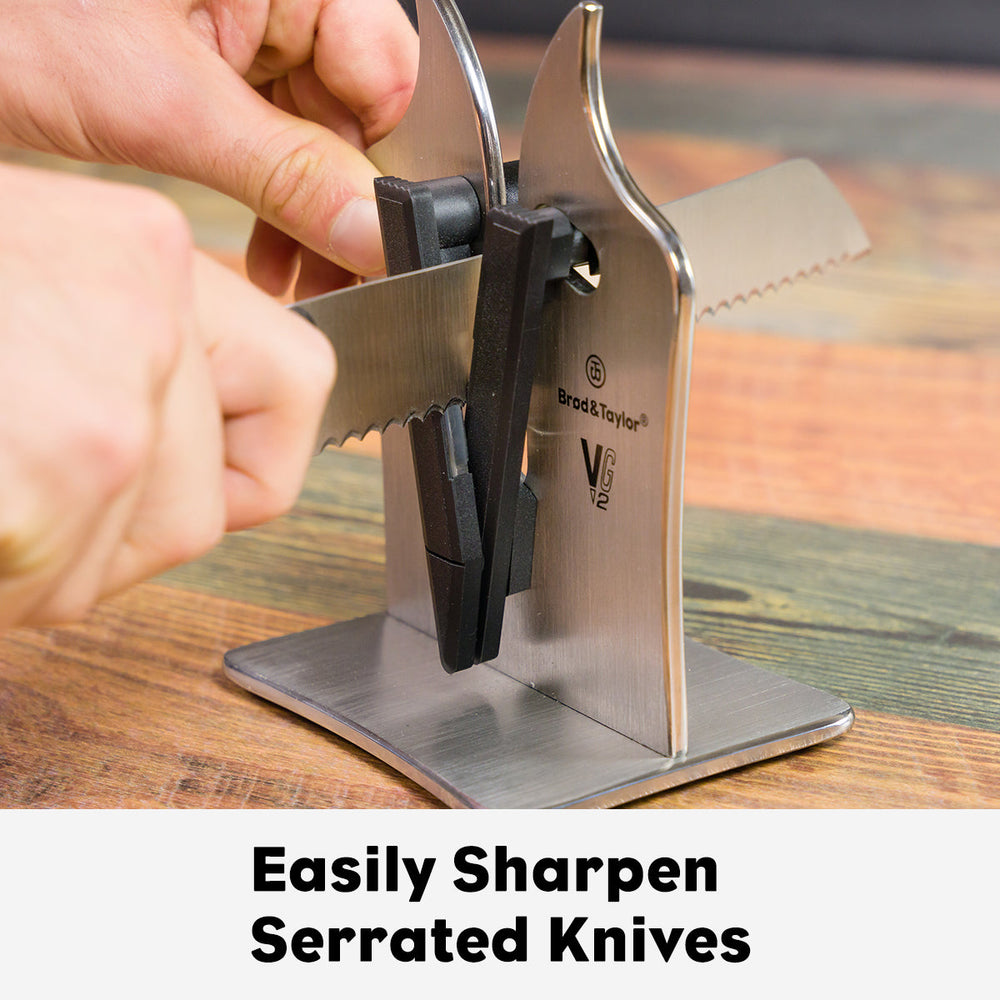 Aiguiseur de couteaux VG2 Professionnel, permet d'aiguiser facilement les couteaux dentelés